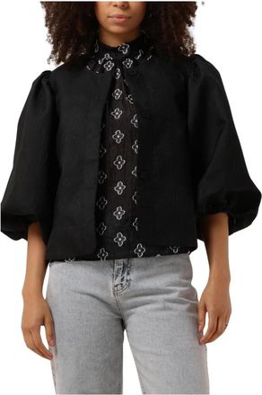 Minus Zwarte korte jas voor vrouwen - Dames - Zomerjassen - Zwart - XL - Polyester - Jassen