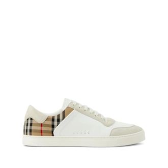 Burberry Sneakers, male, White, Size: 8 US Vintage Check Panelled Sneakers