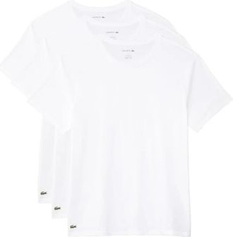Lacoste T-Shirt Men White 100% Cotton Regular Fit Short Sleeve 3-Pack JDM2364