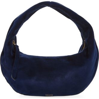 Khaite Mini Olivia Suede Hobo Bag in Midnight Navy at Nordstrom