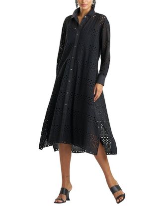 Natori Round Eyelet Oversized Shirt Dress