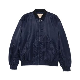 Valentino Jassen, Heren, Blauw, XL, Satijn, Bomberjack