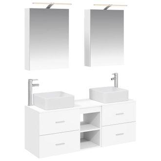 vidaXL Juego De Muebles De Ba&ntilde;o 5 Uds. Blanco Vidaxl