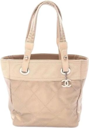 Chanel Pre-owned Handbags, female, Beige, Size: ONE SIZE Pre-owned Canvas Handbag