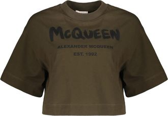 Alexander McQueen Mujer, Camisetas, Verde, Talla: S