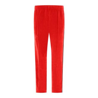 Needles Slim-fit Trousers, male, Red, S, Red Velour Track Trousers Aw24