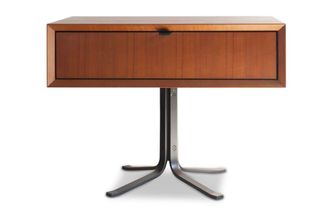 PIB Mesita de noche de madera marron con cajones