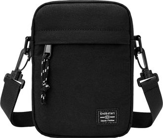 Generic Men Messenger Bag Fashion Small Zipper With Shoulder Strap Light Shoulder Bag Travel Bag of Holding (Black, One Size)