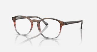 Ray-Ban Womens Rb5417 8251 Phantos Eyeglasses In Polished Striped Brown & Red