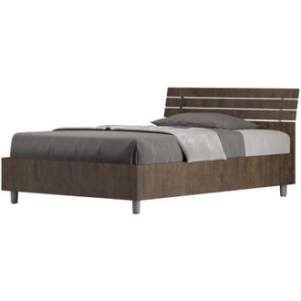 ITYhome Letto una piazza e mezza - ankel - Tipologia Letto: Con Rete e Contenitore - Colore: Noce - Dimensione Rete: 120x200 - Tipologia Testata: Testata