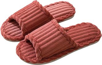 Generic Slipper for Women Men Slipper Socks Fuzzy House Shoes Rubber Sole Soft Lightweight Non Indoor/Outdoor Extra Wide Width Mens Shoes (Watermelon Red, 5)