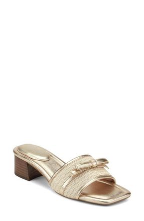 Rockport Clarice 2 Slide Sandal in Gold/Medium Natural at Nordstrom, Size 5.5