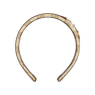 Gucci Accessoires, Dames, Bruin, ONE Size, Leer, GG Canvas Hoofband