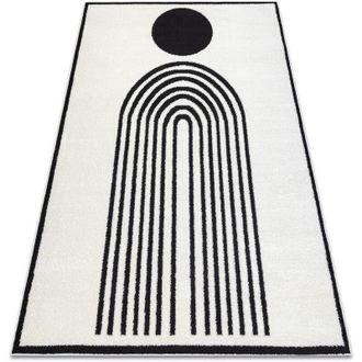 RugsX Alfombra Moderna Mode 8597 Geom&eacute;trico Crema / Negro Beige 200x290 Cm