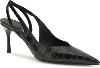 Ferragamo Crocodile-Embossed Leather Pumps - Black