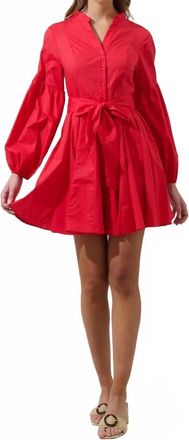 Sugarlips Laria Poplin Dress In Red