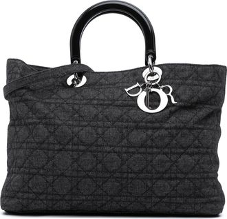 Dior Pre-owned Womens Lady Denim Tote - Dark Grey Textile - One Size