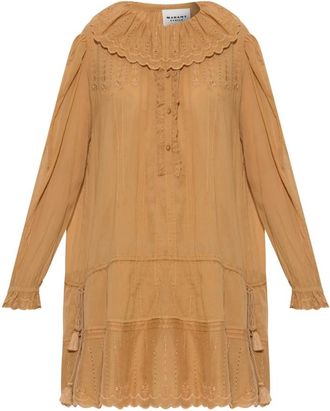 Isabel Marant Lenora Jurk - Dames - Korte kleedjes - Beige - S - Katoen - Kleedjes
