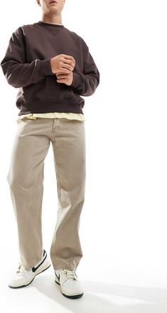 Jack & Jones Eddie loose worker jeans in washed brown