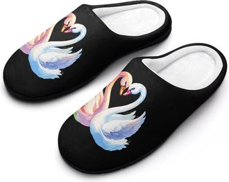 Generic Colorful Swan Mens Slippers Comfortable And Non-slip Cotton Slipper Shoe for House