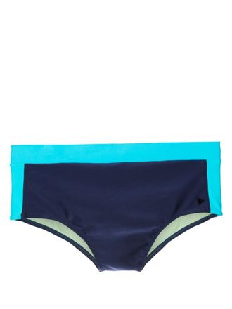 Amir Slama Costume da bagno con applicazione - Blu