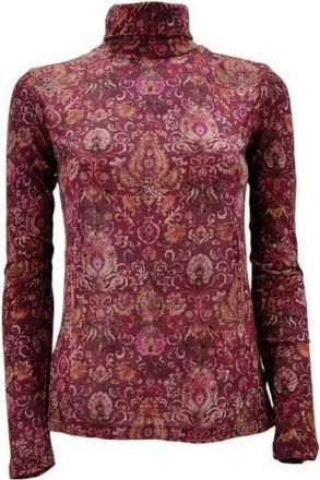 Caliban T-shirt met col - Dames - Longsleeves - Veelkleurig - XS - Kasjmier - Tops