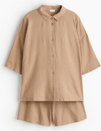 H&M Pyjama aus Leinenmix - Beige
