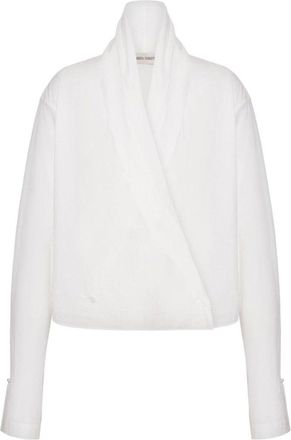 Alberta Ferretti White Cotton Blouse With V-Neckline