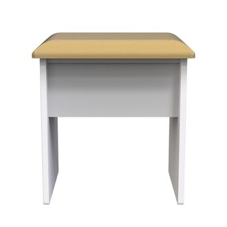 Welcome Furniture Kingston Ready Assembled Dressing Table Stool - White Ash & Bardolino Oak - Welcome Furniture | TJ Hughes