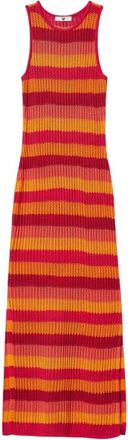 Twinset Lange gebreide katoenen jurk - Dames - Kleedjes - Veelkleurig - XS - Katoen - Kleedjes