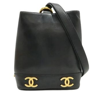 Chanel Pre-owned Bucket Bags, female, Black, Size: ONE SIZE Pre-owned Lambskin Shoulder Bag