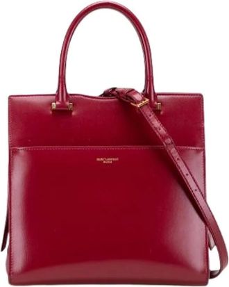 Saint Laurent Pre-owned Handbags, female, Red, Size: ONE SIZE Pre-owned Leather Tote