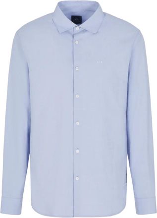 A|X Armani Exchange Slim-fit Katoenen Overhemd - Heren - Zakelijke Overhemden - Blauw - XS - Katoen - Overhemden
