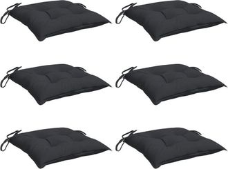vidaXL Cojines De Silla De Jard&iacute;n 6 Uds Tela Oxford Negro 40x40x7 Cm Vidaxl