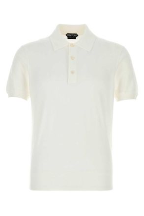 Tom Ford White Solid Shirt Collar Polo