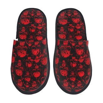 Generic Home Slipper Red Skulls Print Warm Slipper Breathable House Shoes Comfortable Scuff Slippers For Travel Winter Hotel M