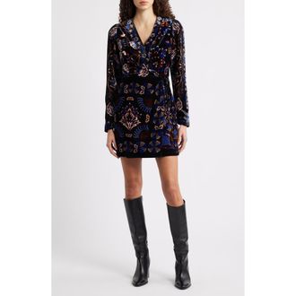 Farm Rio Arabesque Mix Scarves Wrap Minidress in Black at Nordstrom Rack, Size Xx-Small
