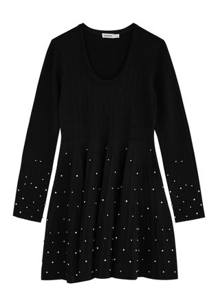 SIMKHAI Embellished Stretch-knit Mini Dress - Black - S (UK8-10 / S)