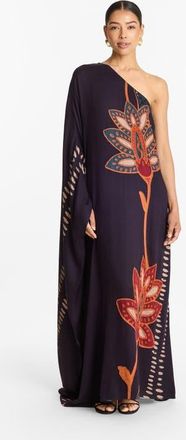Diarrablu Handbeaded Satu FSC Certified Viscose One Shoulder Gown Razu Navy at Nordstrom, Size X-Small