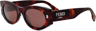 Fendi Stijlvolle bril met brede logo-armen - Dames - Zonnebrillen - Bruin - ONE Size - Accessoires