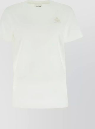 Isabel Marant cotton ribbed crew-neck logo-embroidered aby t-shirt