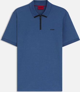 HUGO BOSS Mens Dalomino Contrast Logo Polo Shirt - Blue - Size: 44