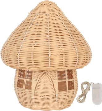 OEM Cesta De Almacenamiento De Rat&aacute;n Para Fotograf&iacute;a, Cesta De Pared Con Forma De Seta, Cesta De Almacenamiento Retro, Estante Decorativo Tejido A Mano, C