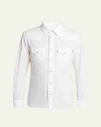 Tom Ford Mens Slim-Fit Corduroy Double-Pocket Western Shirt