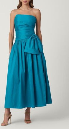 Shoshanna Midnight Dupioni Sonia Dress in Deep Sea at Nordstrom, Size 10