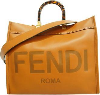 Fendi Brown Leather Tote Bag (Pre-Owned)