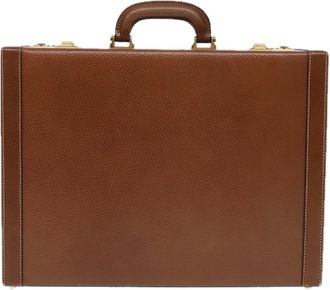 Loewe Brown Leather Briefcase Bag (Pre-Owned)