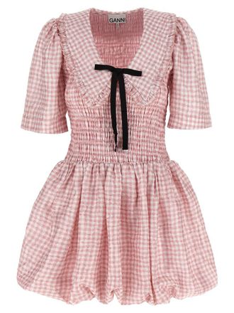 Ganni Pink Check Dress