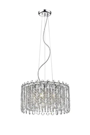 Netlighting Alita Crystal 5 Light Ceiling Chrome in Grey