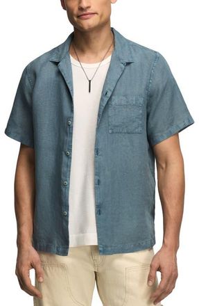 Lucky Brand Notch Collar Short Sleeve Button-Up Shirt in Flint Stone at Nordstrom, Size Xx-Large